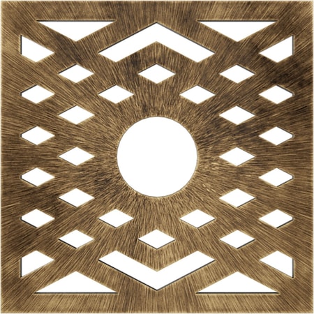 Ekena Millwork Chevron Architectural Grade PVC Pierced Ceiling Medallion, Antiqued Brass, 18"OD x 4 5/8"ID x 1/2"P CMPP18CHABS